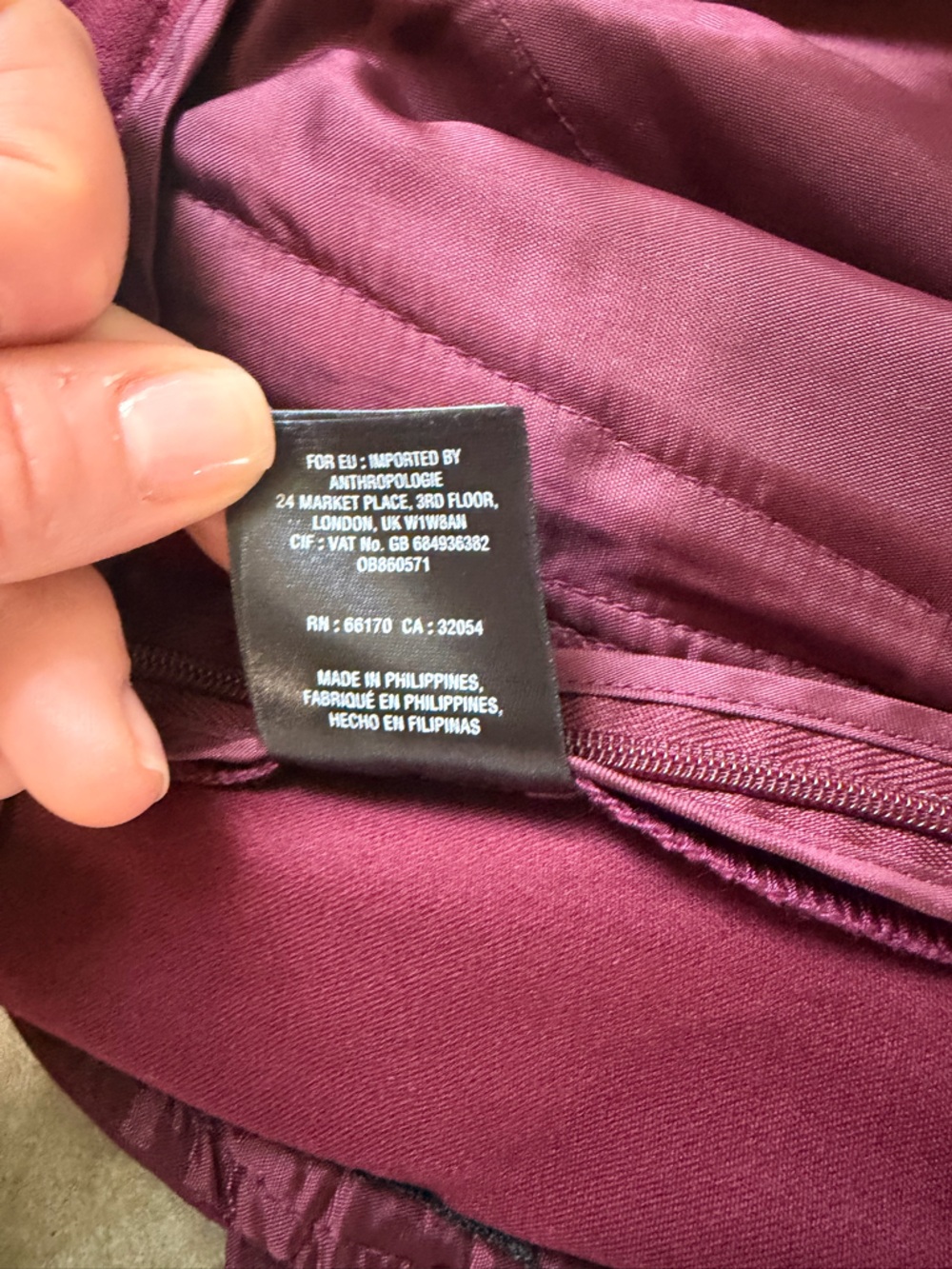 Anthropologie Burgundy Skinny Pants Red Side Stripe - Size 10 - Picture 14 of 14